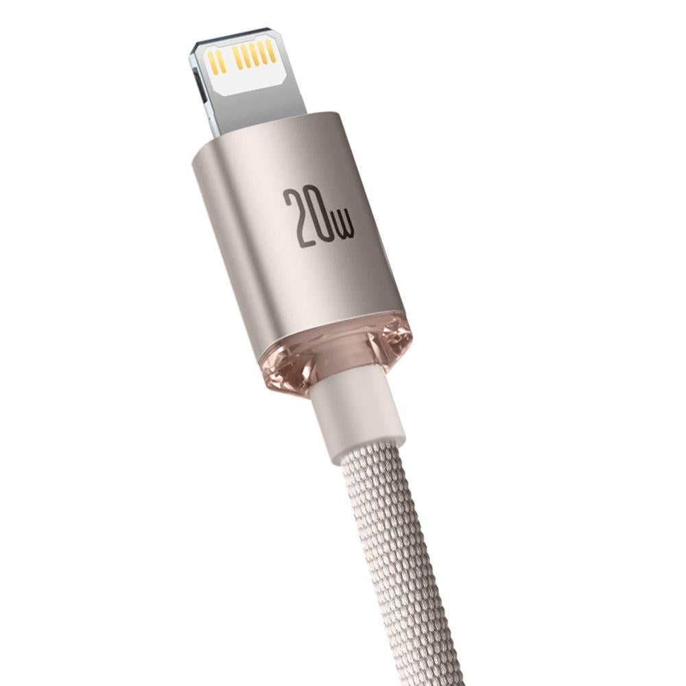 BASEUS KABEL CRYSTAL SHINE USB-C - LIGHTNING 1,2 M 20W RÓŻOWY