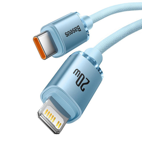 BASEUS KABEL CRYSTAL SHINE USB-C - LIGHTNING 2,0 M 20W JASNO-NIEBIESKI