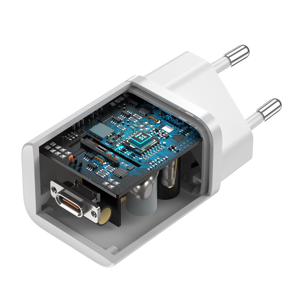 BASEUS ŁADOWARKA SIECIOWA SUPER SI PD 25W 1X USB-C BIAŁA