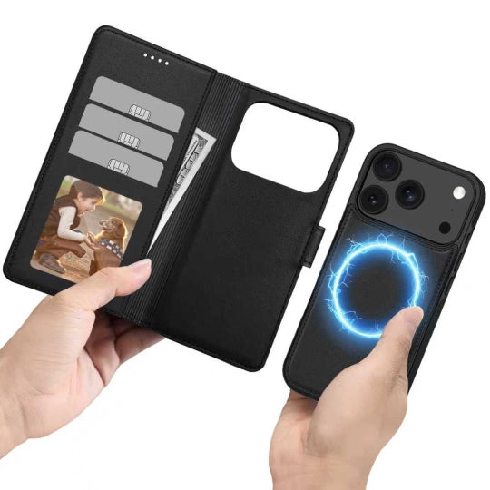 ETUI OTWIERANE TECH-PROTECT WALLET MAGSAFE IPHONE 17 PRO MAX CZARNE