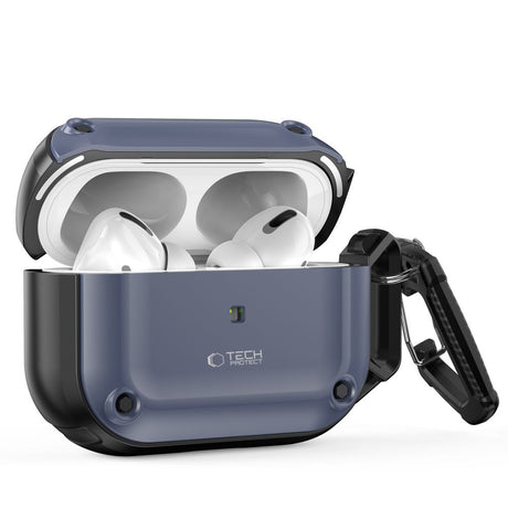 ETUI NA SŁUCHAWKI TECH-PROTECT ROUGH HOOK APPLE AIRPODS PRO 1 / 2 STEEL BLUE