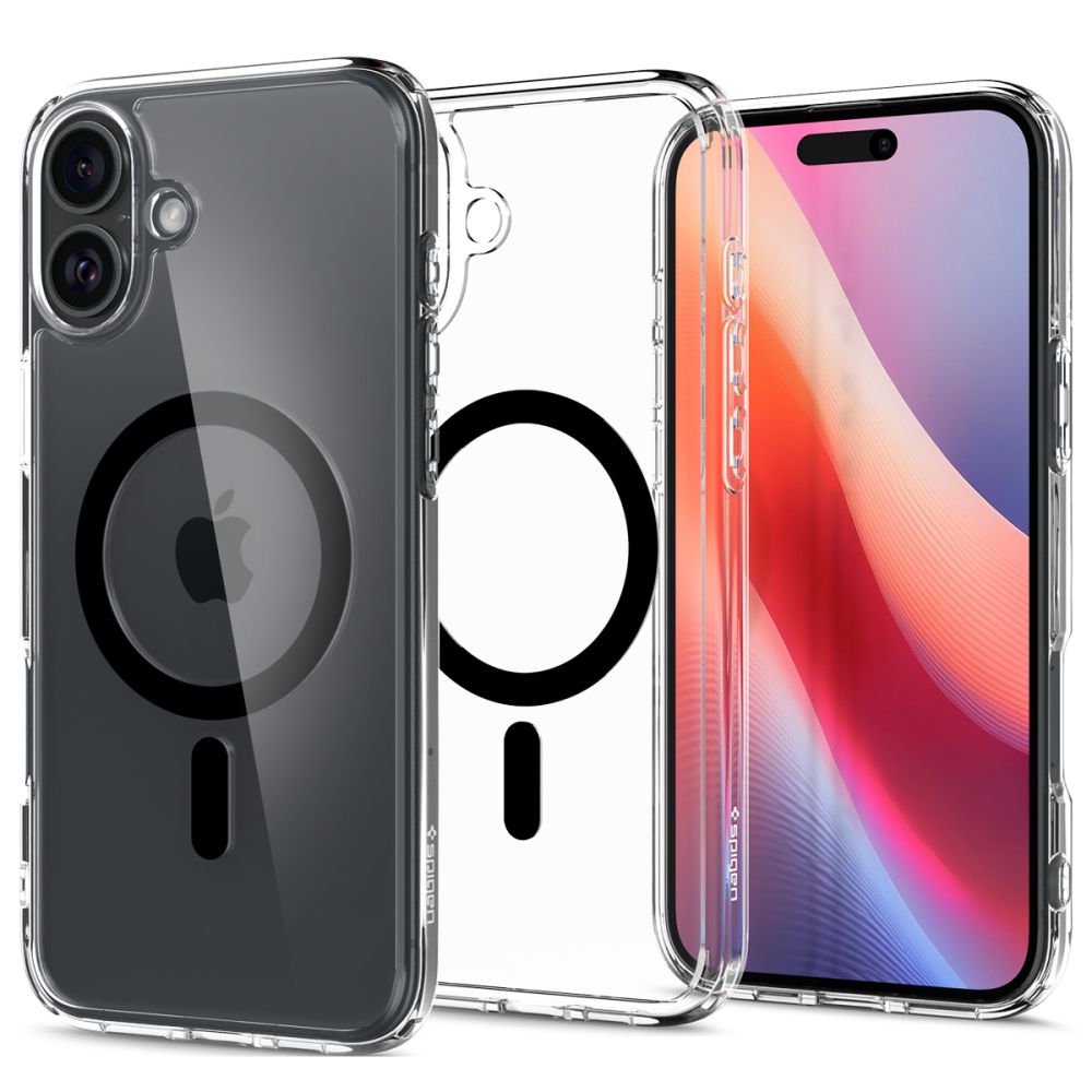 ETUI SPIGEN ULTRA HYBRID MAG MAGSAFE IPHONE 16 TRANSPARETNO CZARNE