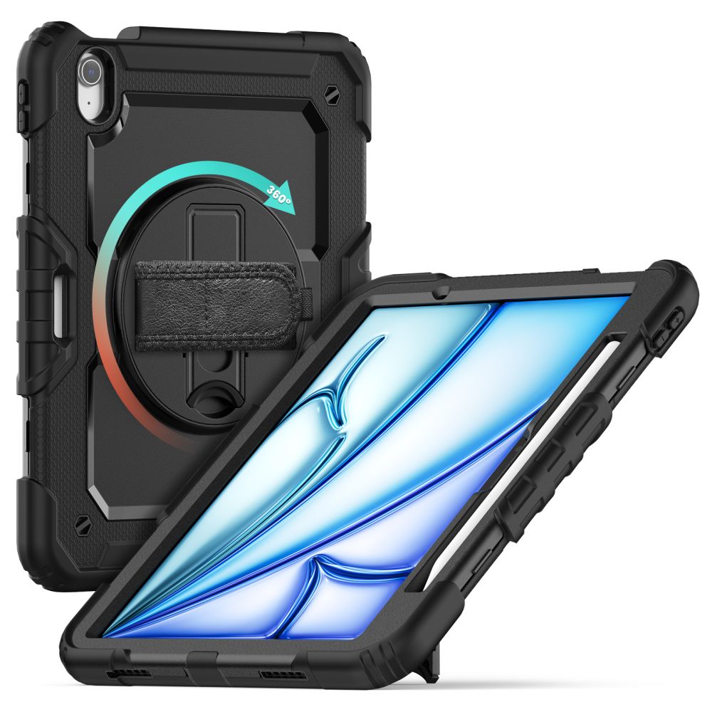 ETUI TECH-PROTECT SOLID360 IPAD AIR 11” 6 / 7 / 2024-2025 CZARNE