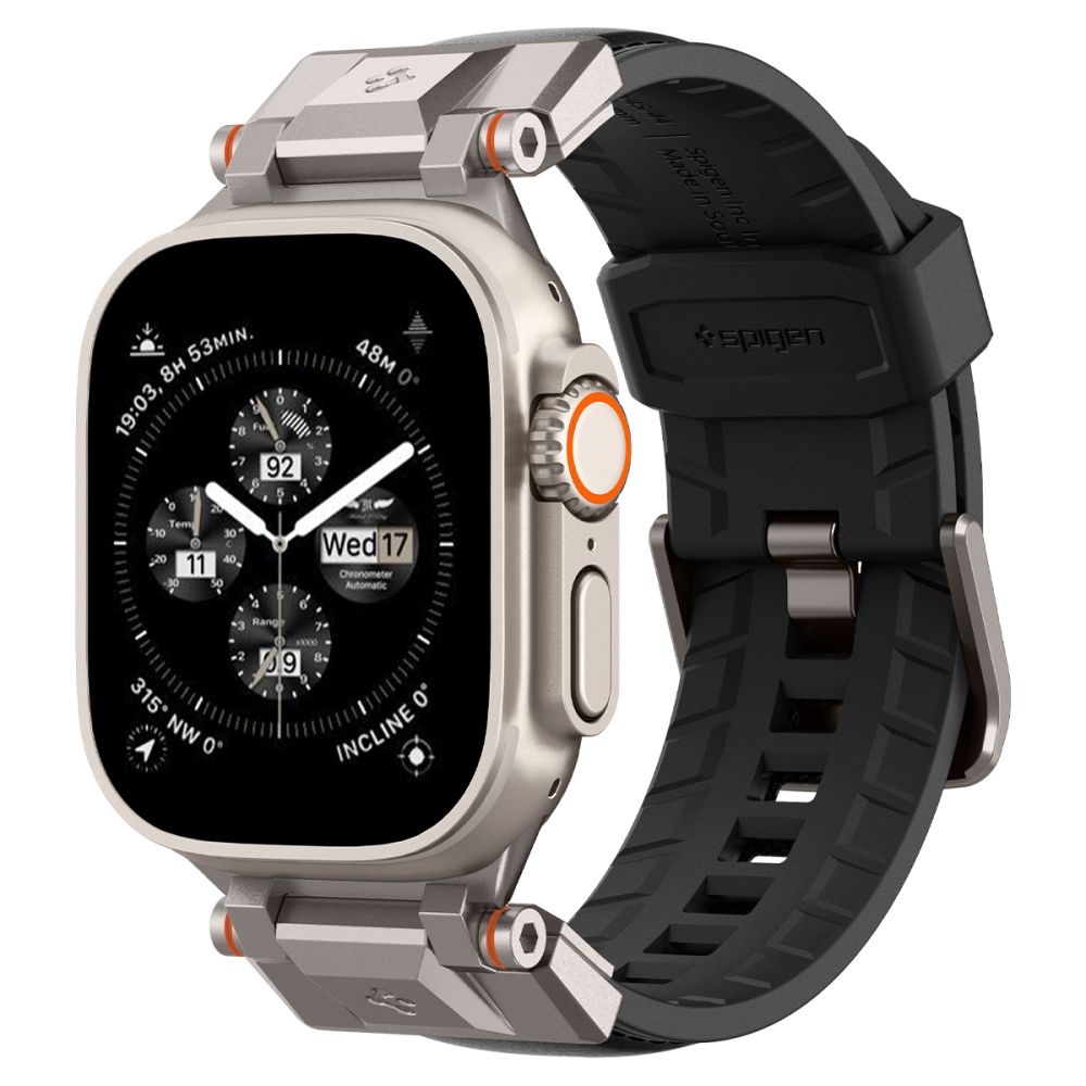 PASEK SPIGEN DURAPRO ARMOR PU APPLE WATCH 6 / 7 / 8 / 9 / 10 / SE / ULTRA 1 / 2 (44 / 45 / 46 / 49 MM) BLACK CZARNY