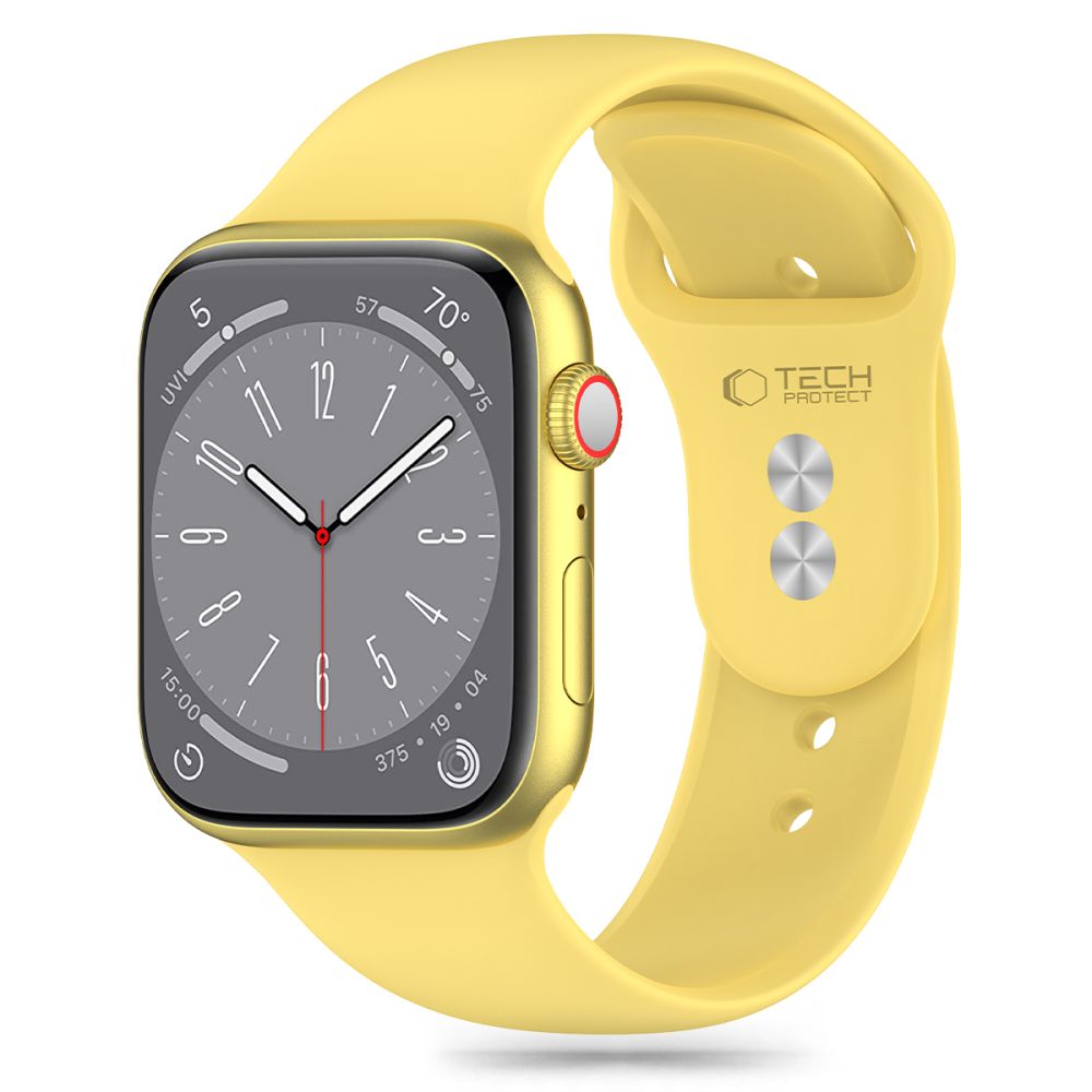 PASEK TECH-PROTECT SILICONE APPLE WATCH 6 / 7 / 8 / 9 / 10 / SE (40 / 41 / 42 MM) ŻÓŁTY