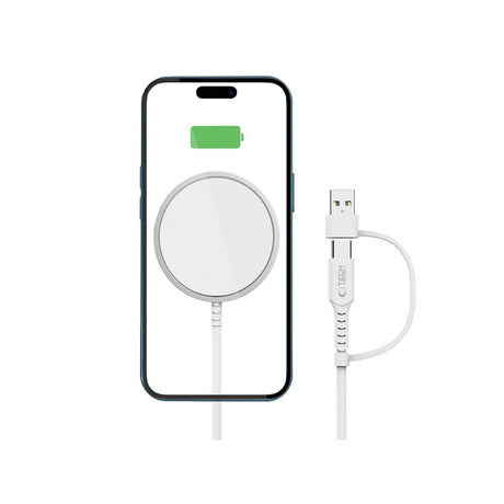 ŁADOWARKA INDUKCYJNA TECH-PROTECT QI15W-A44 MAGNETIC MAGSAFE WIRELESS CHARGER BIAŁA