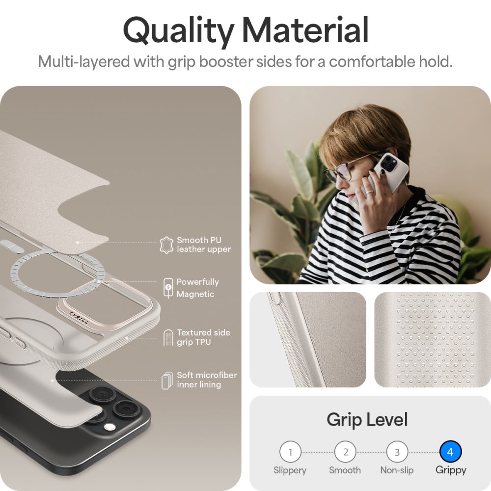ETUI SPIGEN CYRILL KAJUK MAG MAGSAFE IPHONE 16 PRO CREAM BEŻOWE