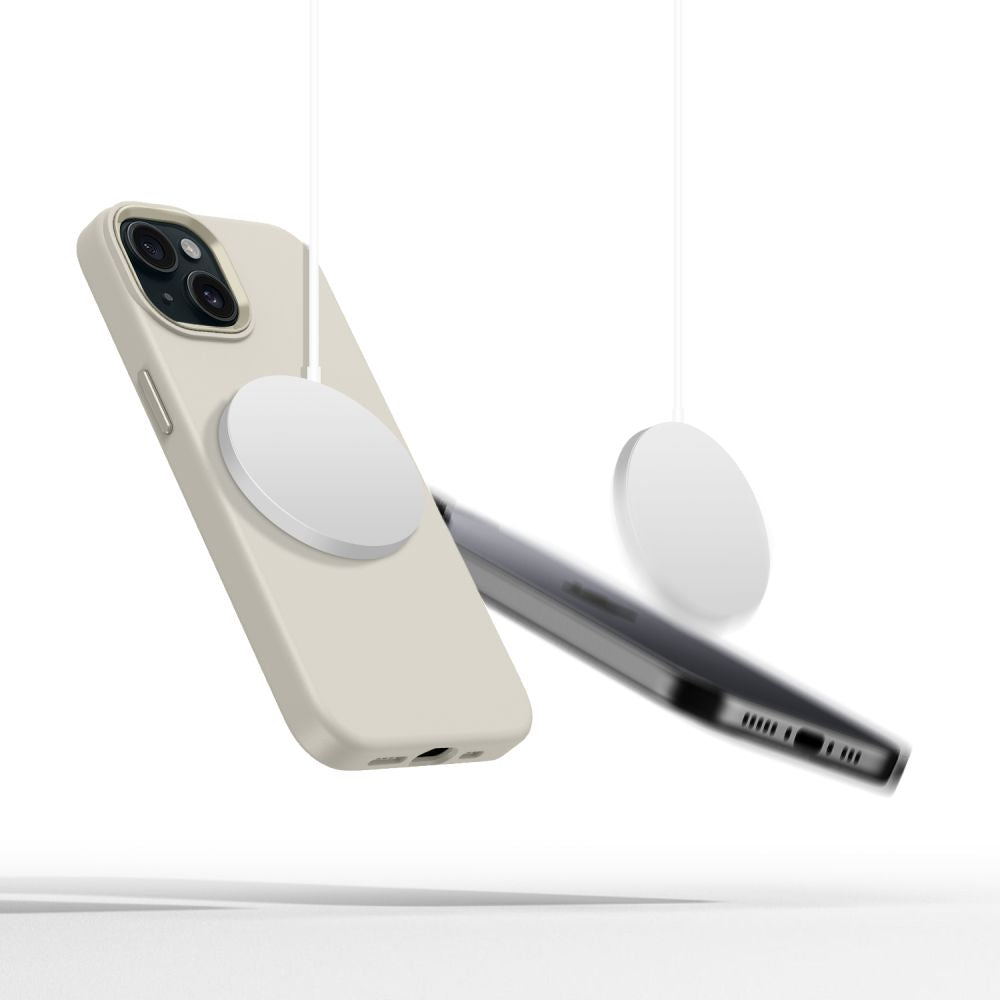 ETUI TECH-PROTECT SILICONE PURE MAGSAFE IPHONE 15 BEŻOWE
