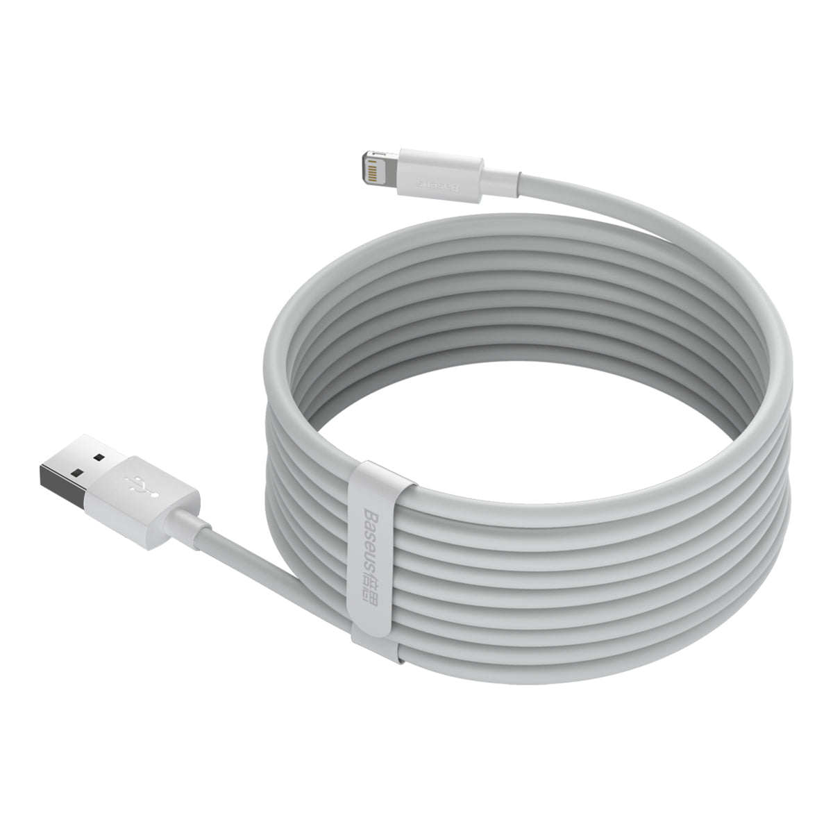 BASEUS KABEL SIMPLE WISDOM USB - LIGHTNING 1,5 M 2,4A BIAŁY 2 SZT