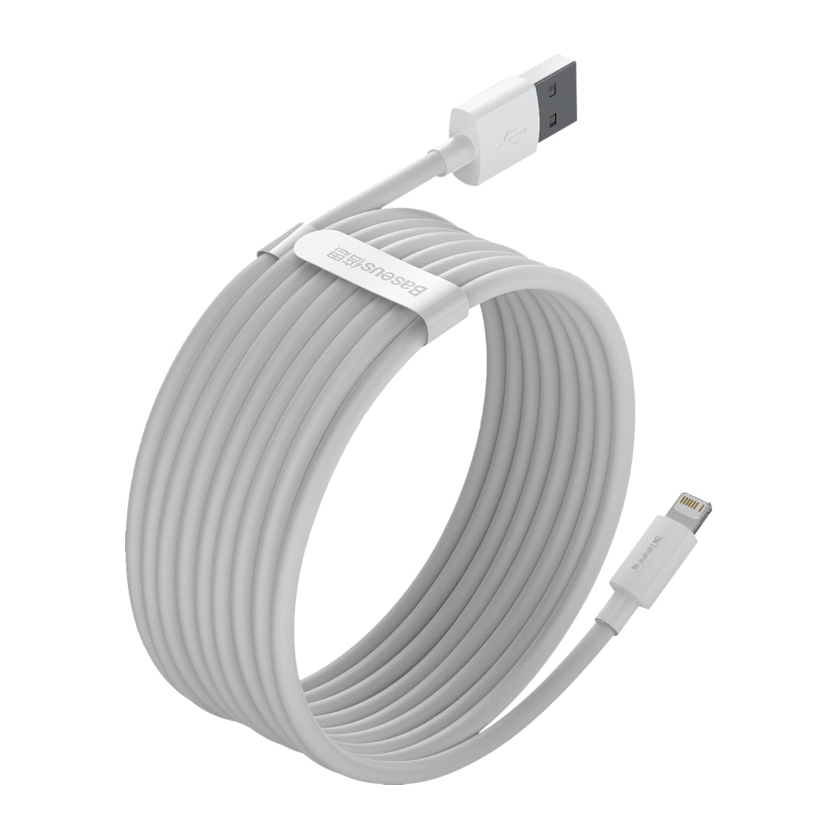 BASEUS KABEL SIMPLE WISDOM USB - LIGHTNING 1,5 M 2,4A BIAŁY 2 SZT