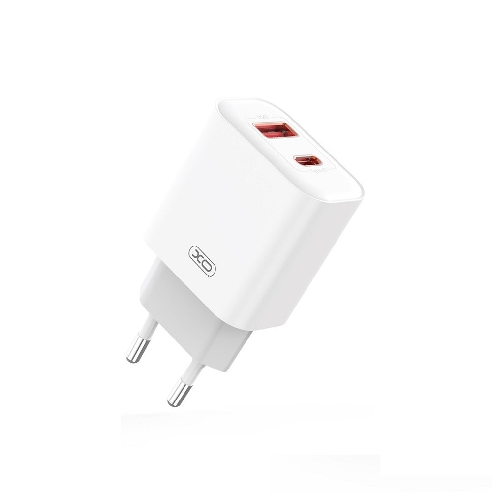 XO ŁADOWARKA SIECIOWA CE12 PD QC 3.0 20W 1X USB 1X USB-C BIAŁA + KABEL USB-C - LIGHTNING