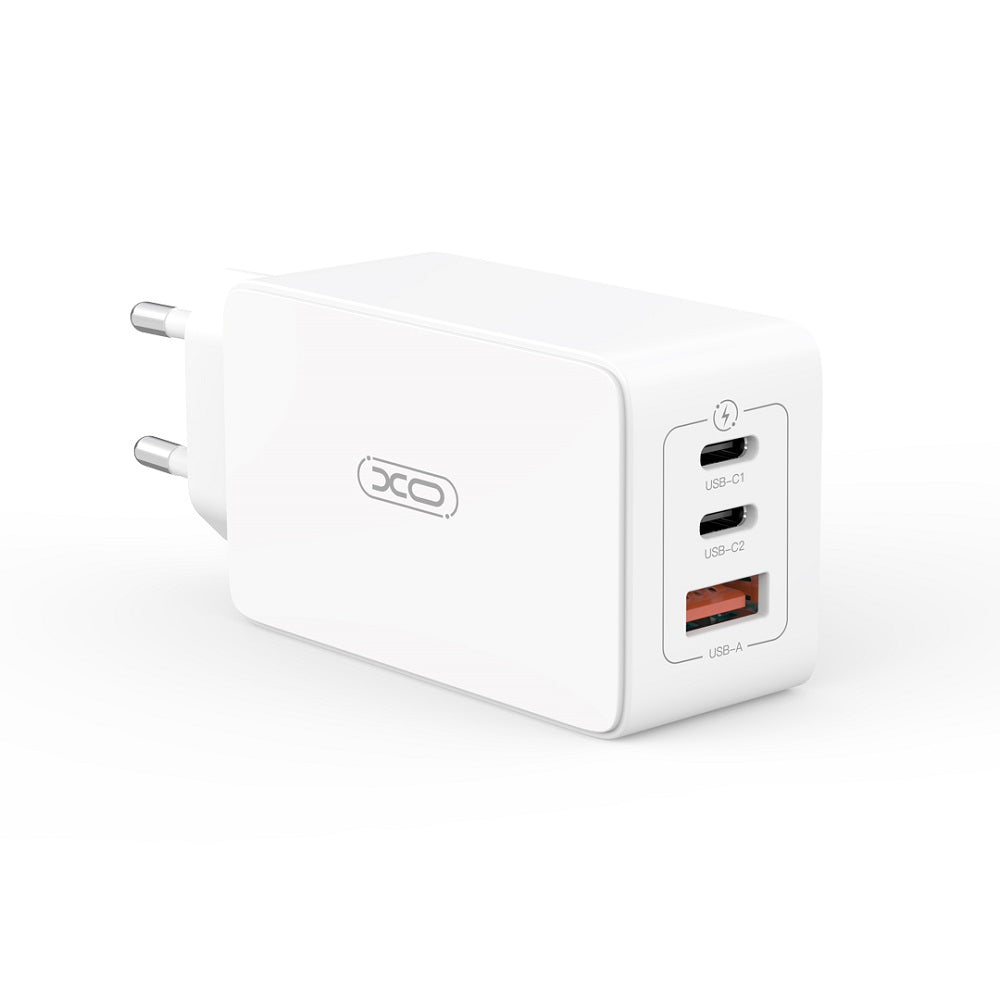 XO ŁADOWARKA SIECIOWA CE13 PD QC 3.0 65W 1X USB 2X USB-C BIAŁA + KABEL USB-C - USB-C
