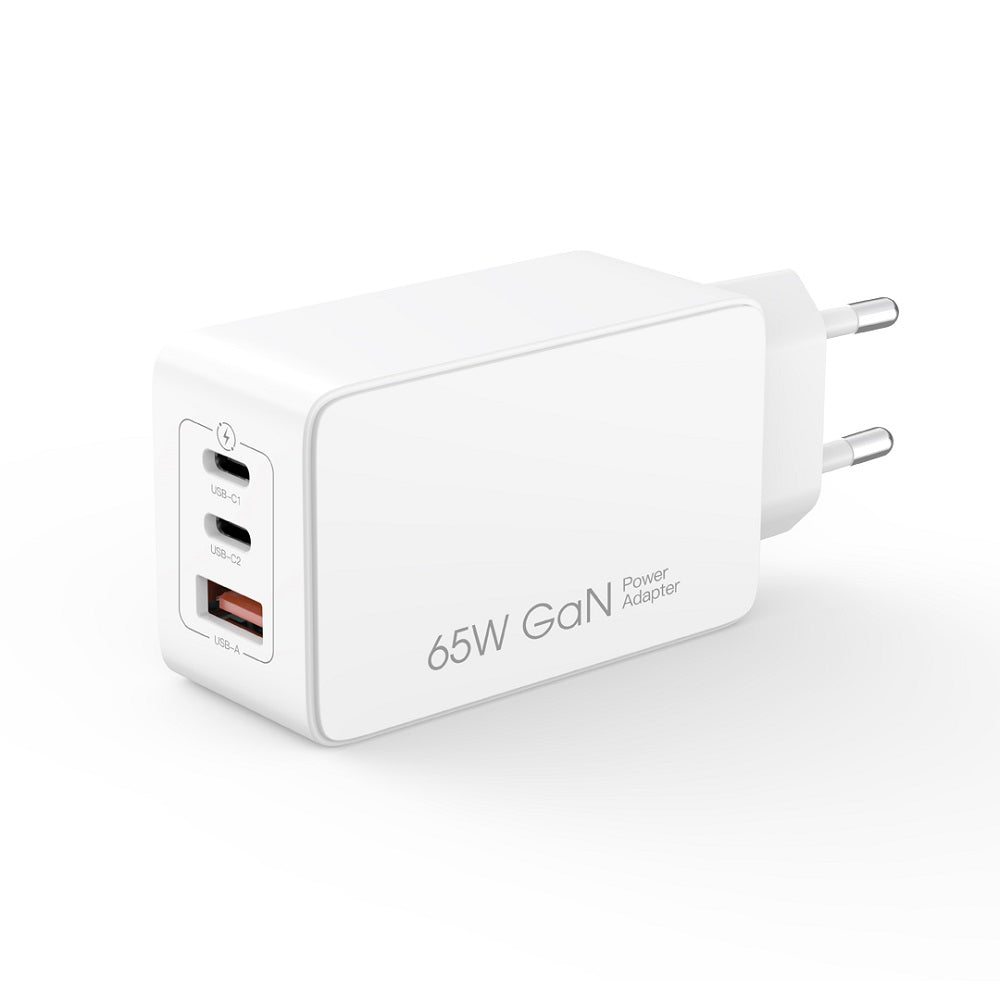 XO ŁADOWARKA SIECIOWA CE13 PD QC 3.0 65W 1X USB 2X USB-C BIAŁA + KABEL USB-C - USB-C
