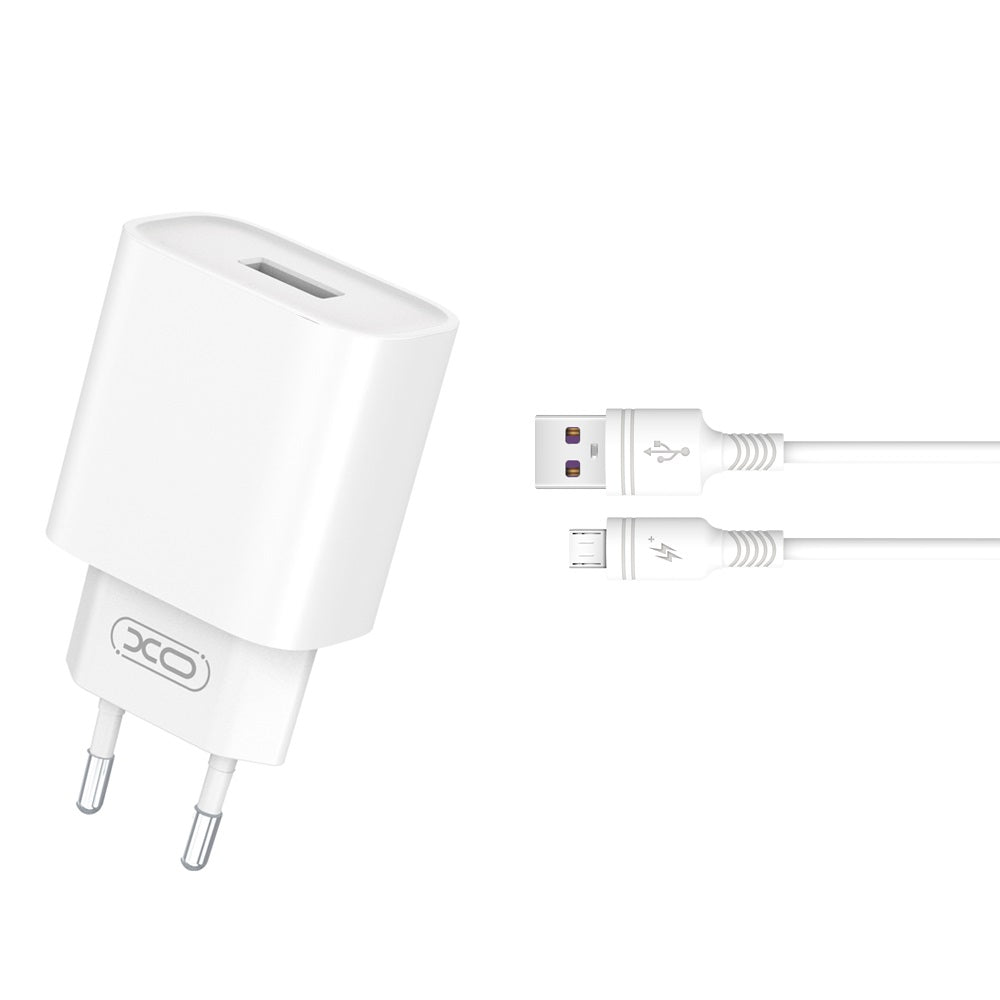 XO ŁADOWARKA SIECIOWA CE02D QC 3.0 18W 1X USB BIAŁA + KABEL MICROUSB