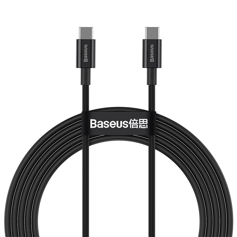 BASEUS KABEL SUPERIOR PD USB-C - USB-C 2,0M CZARNY 100W