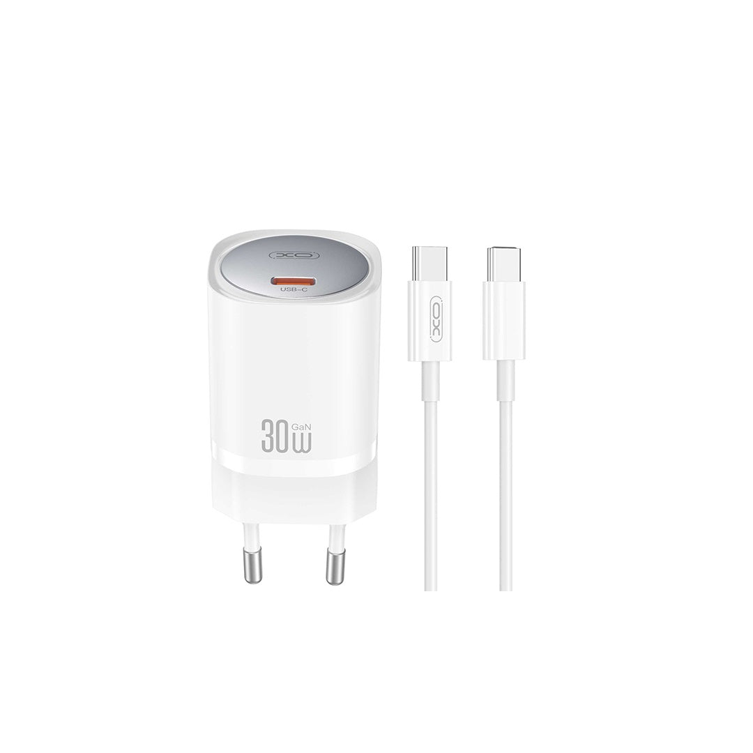 XO ŁADOWARKA SIECIOWA CE20 PD 30W 1X USB-C BIAŁA + KABEL USB-C - USB-C