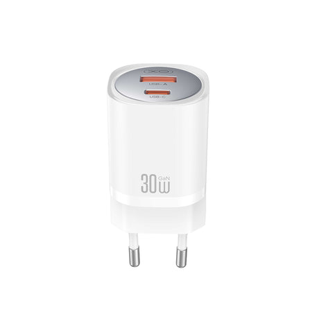 XO ŁADOWARKA SIECIOWA CE21 PD 30W 1X USB-C 1X USB BIAŁA + KABEL USB-C - LIGHTNING