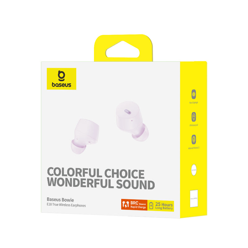 BASEUS SŁUCHAWKI BLUETOOTH BOWIE E18 TRUE WIRELESS EARPHONES FIOLETOWE