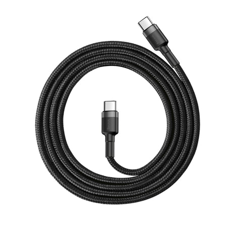 BASEUS KABEL CAFULE PD 2.0 USB-C - USB-C 1,0M 3A SZARO-CZARNY 60W