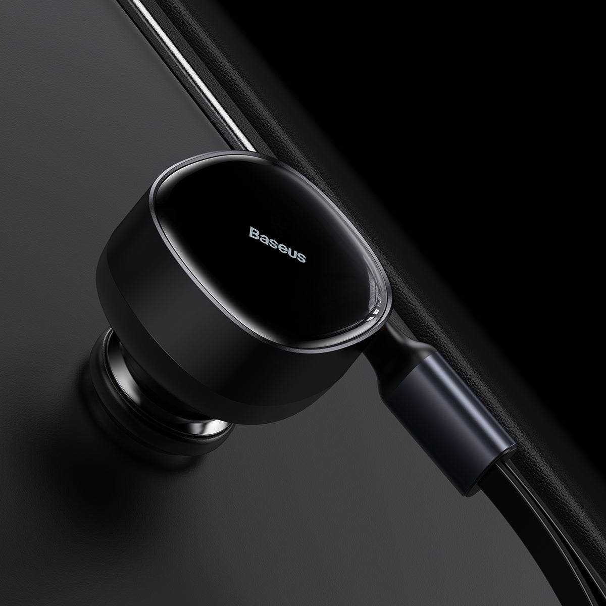 BASEUS ŁADOWARKA SAMOCHODOWA ENJOYMENT RETRACTABLE 2W1 30W CZARNA Z KABLEM 2X USB-C