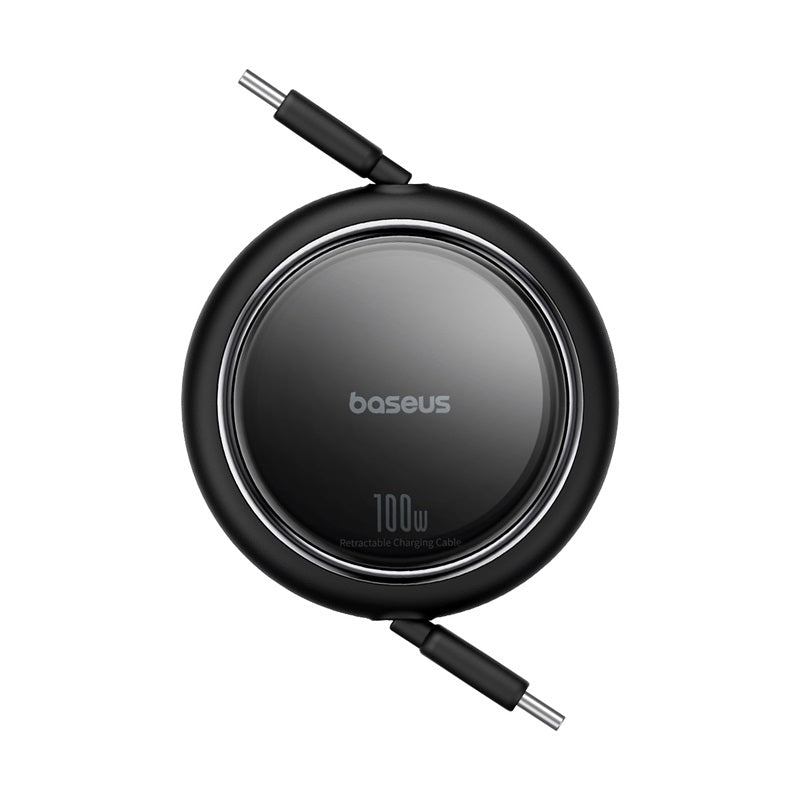 BASEUS KABEL FREE2DRAW MINI USB-C - USB-C 1,0M 100W CZARNY ZWIJANY