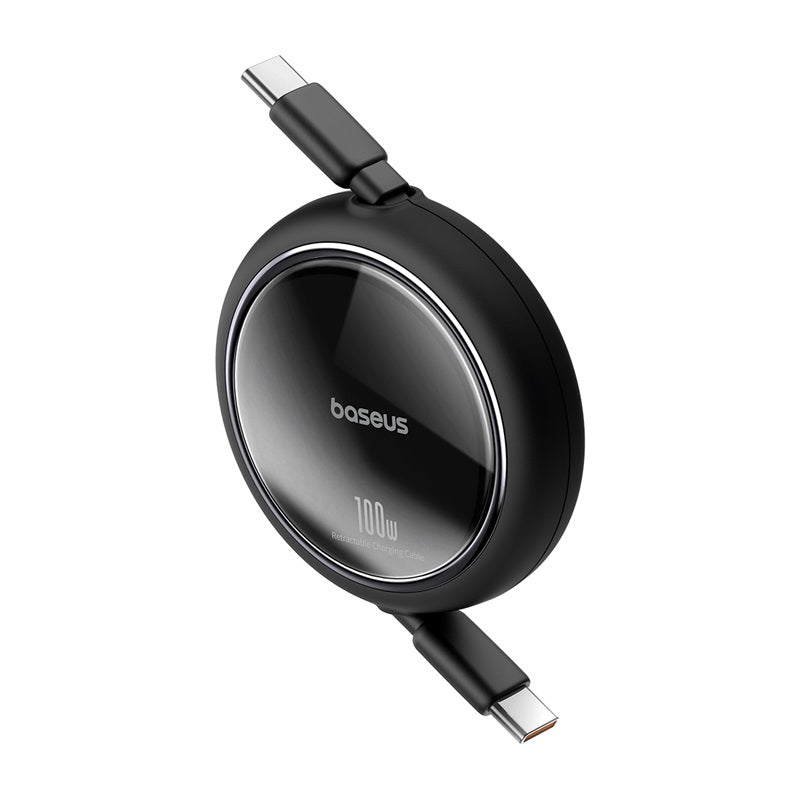 BASEUS KABEL FREE2DRAW MINI USB-C - USB-C 1,0M 100W CZARNY ZWIJANY