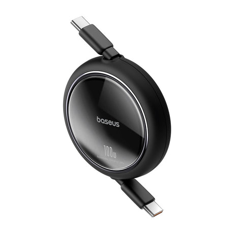 BASEUS KABEL FREE2DRAW MINI USB-C - USB-C 1,0M 100W CZARNY ZWIJANY