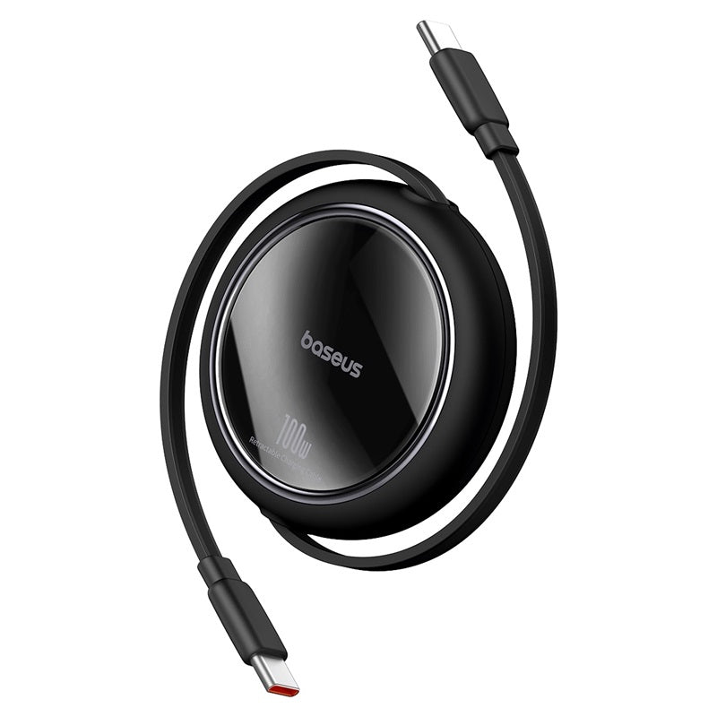BASEUS KABEL FREE2DRAW MINI USB-C - USB-C 1,0M 100W CZARNY ZWIJANY