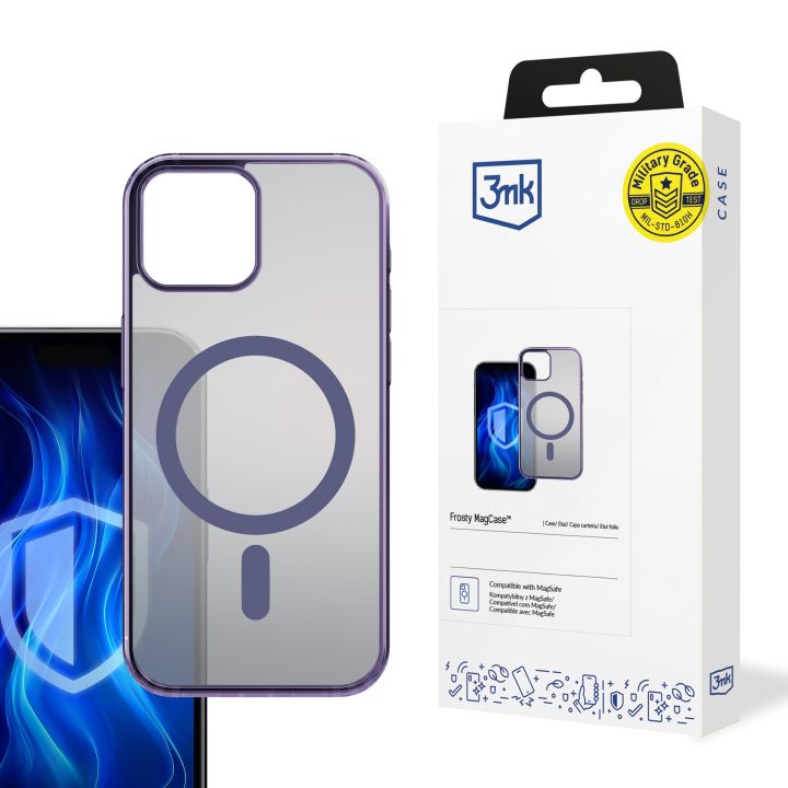 ETUI APPLE IPHONE 14 - 3MK FROSTY MAGCASE PURPLE FIOLETOWE