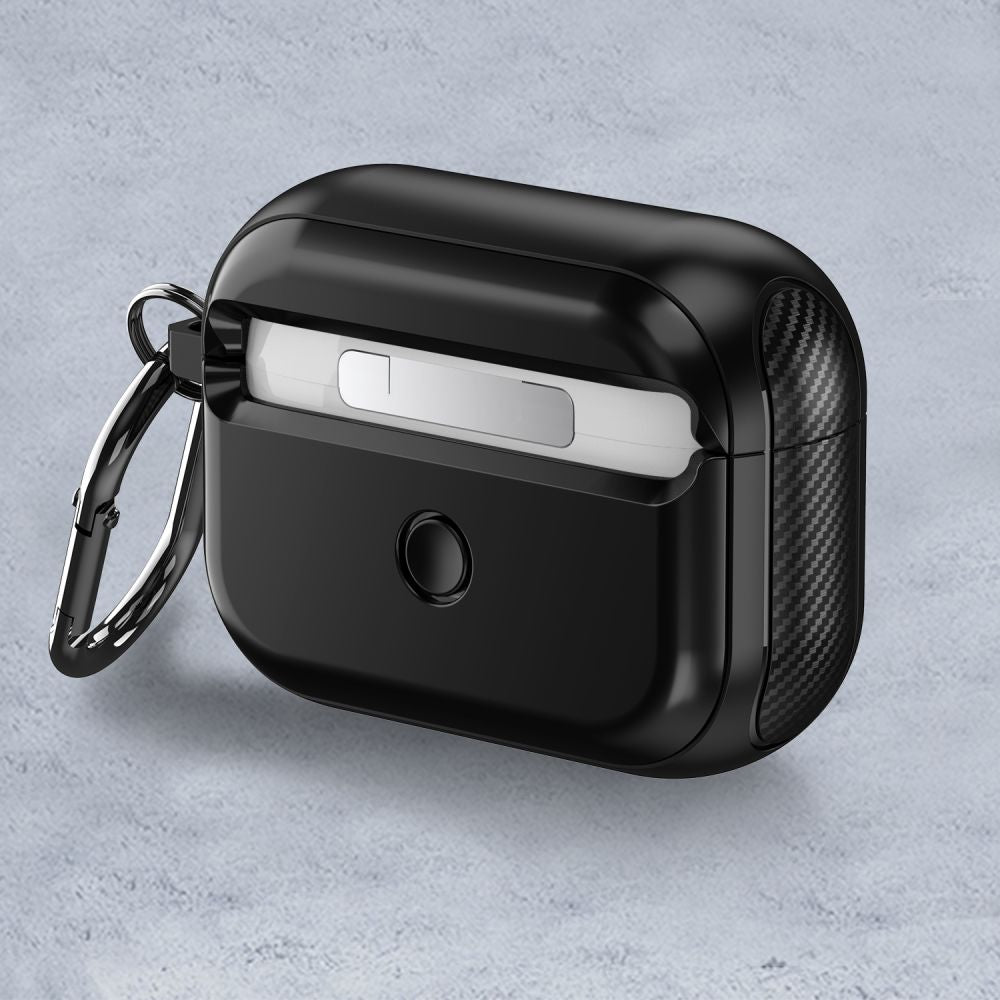 ETUI NA SŁUCHAWKI  TECH-PROTECT DEFENDER HOOK MAGSAFE APPLE AIRPODS PRO 1 / 2 CZARNE