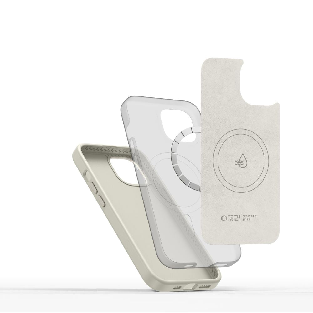 ETUI TECH-PROTECT SILICONE PURE MAGSAFE IPHONE 15 BEŻOWE