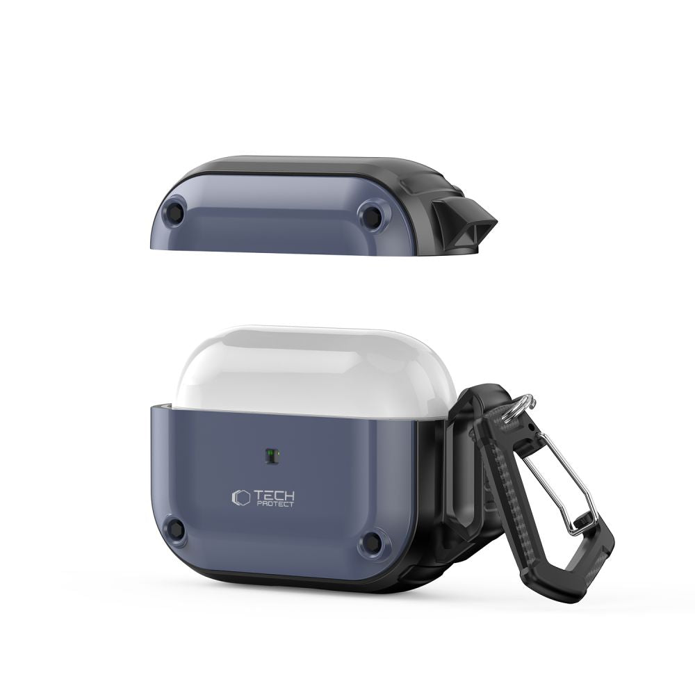 ETUI NA SŁUCHAWKI TECH-PROTECT ROUGH HOOK APPLE AIRPODS PRO 1 / 2 STEEL BLUE