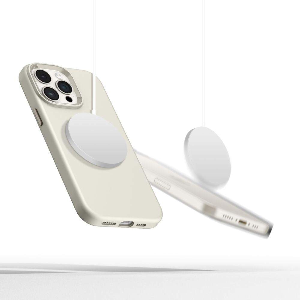 ETUI TECH-PROTECT SILICONE PURE MAGSAFE IPHONE 15 PRO MAX BEŻOWE