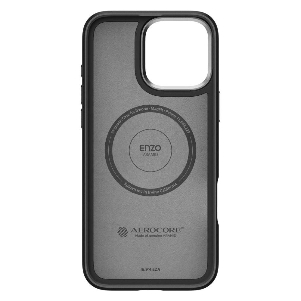 ETUI SPIGEN ENZO ARAMID MAG MAGSAFE IPHONE 16 PRO BLACK/SILVER CZARNO SREBRNE