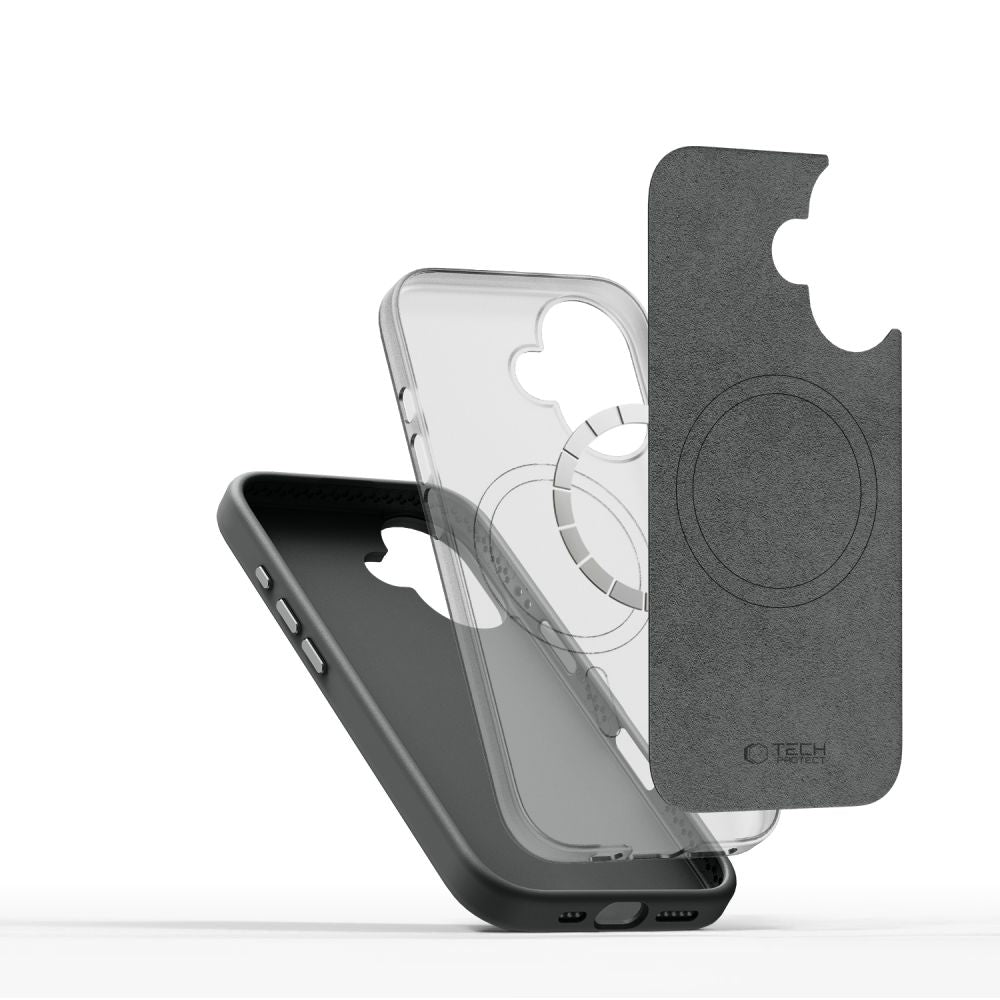 ETUI TECH-PROTECT SILICONE PURE MAGSAFE IPHONE 16 SZARY