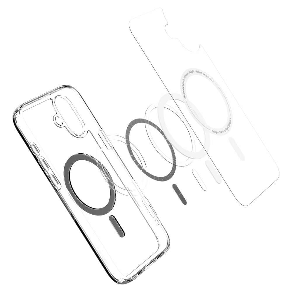 ETUI SPIGEN ULTRA HYBRID MAG MAGSAFE IPHONE 16 PLUS TRANSPARETNO CZARNE