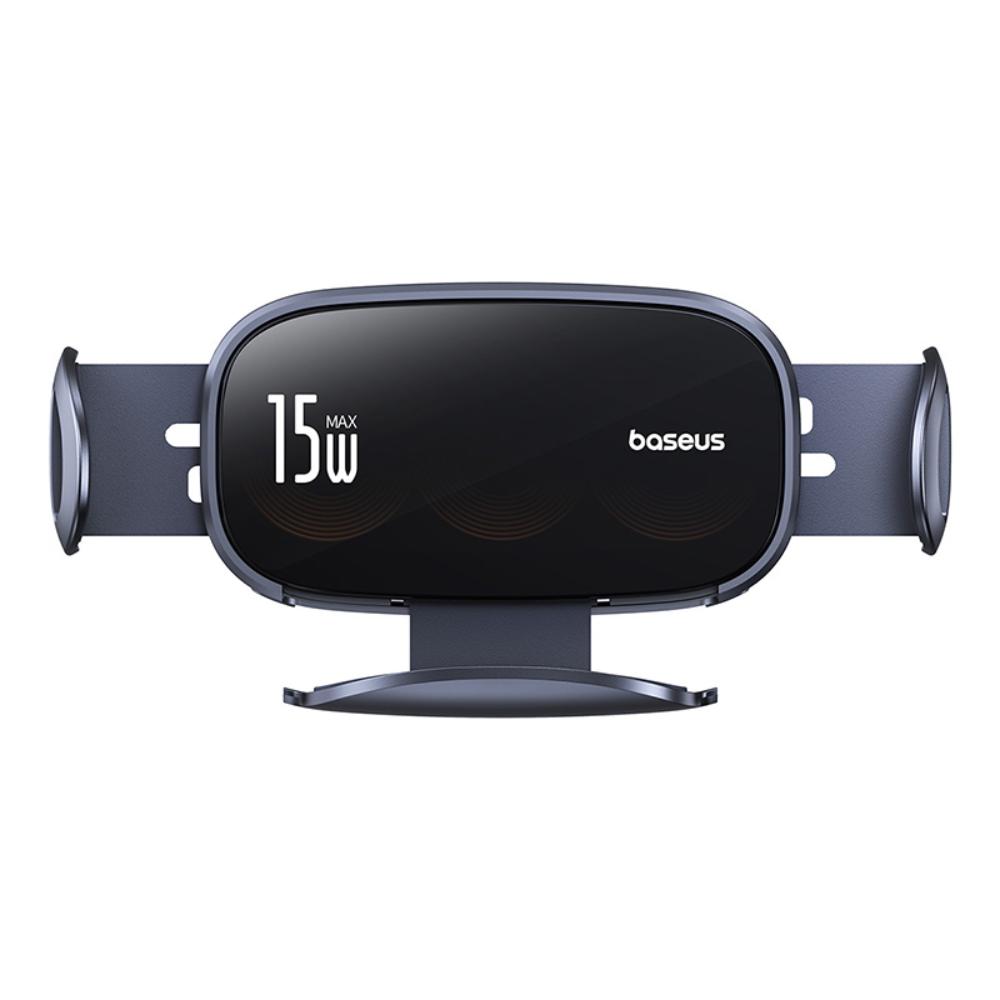 BASEUS UCHWYT SAMOCHODOWY LIGHTCHASER SERIES TRIPLE-COIL WIRELESS CHARGING ELECTRIC CAR MOUNT CLUSTER CZARNY