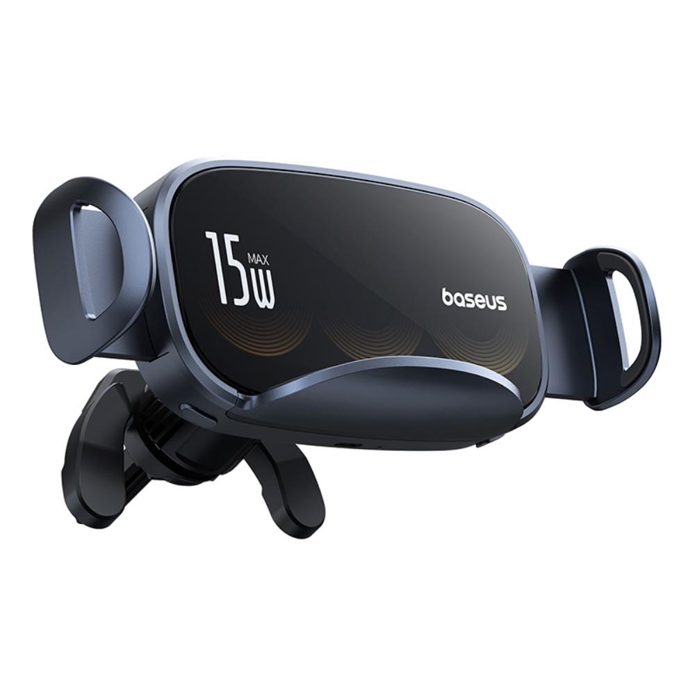 BASEUS UCHWYT SAMOCHODOWY LIGHTCHASER SERIES TRIPLE-COIL WIRELESS CHARGING ELECTRIC CAR MOUNT CLUSTER CZARNY