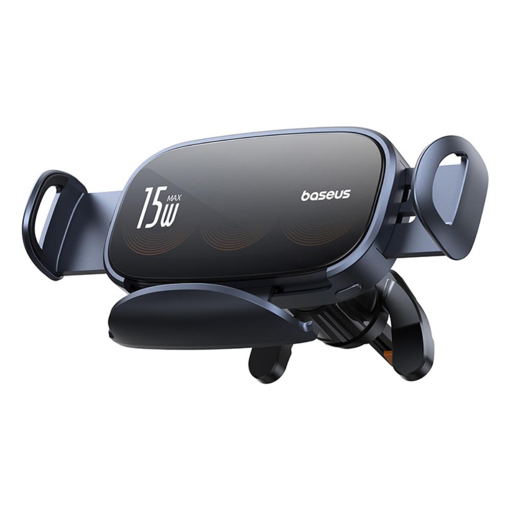 BASEUS UCHWYT SAMOCHODOWY LIGHTCHASER SERIES TRIPLE-COIL WIRELESS CHARGING ELECTRIC CAR MOUNT CLUSTER CZARNY