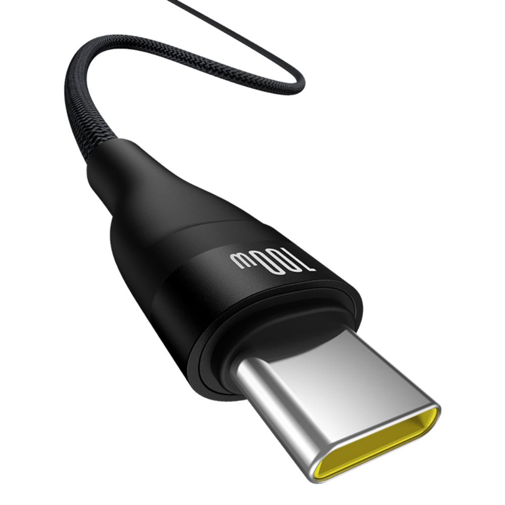 BASEUS KABEL FLASH 2 CHARGING CABLE USB TO USB-C 100W 2M CLUSTER CZARNY