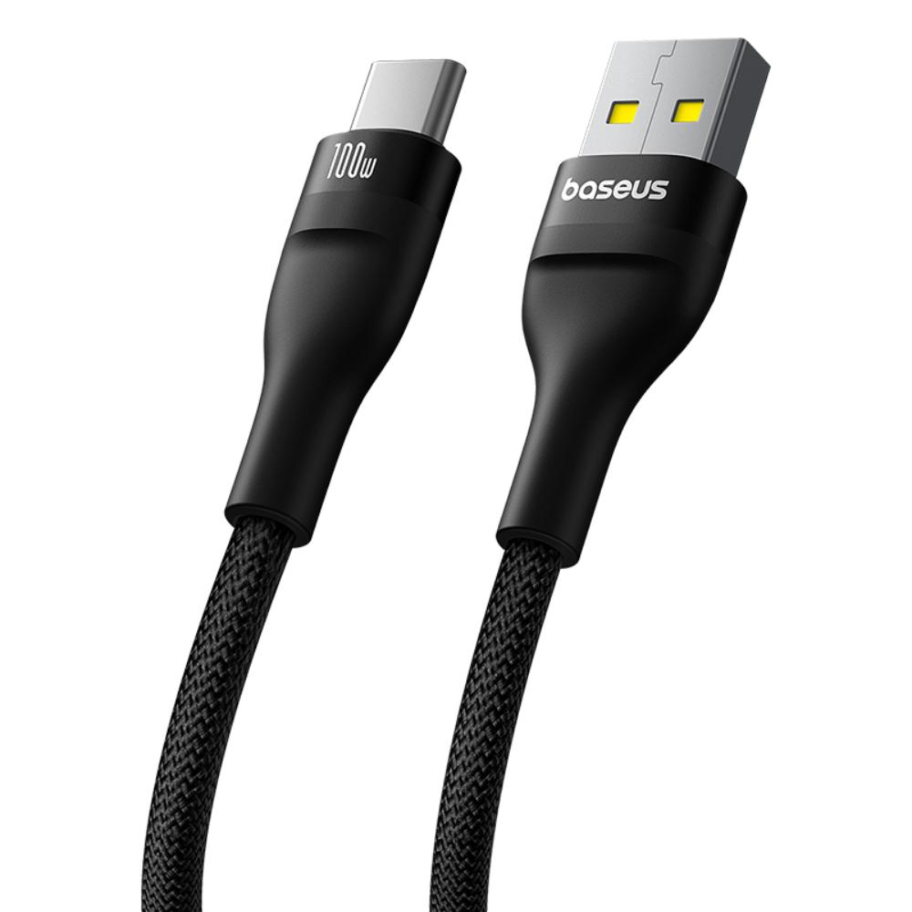 BASEUS KABEL FLASH 2 CHARGING CABLE USB TO USB-C 100W 2M CLUSTER CZARNY