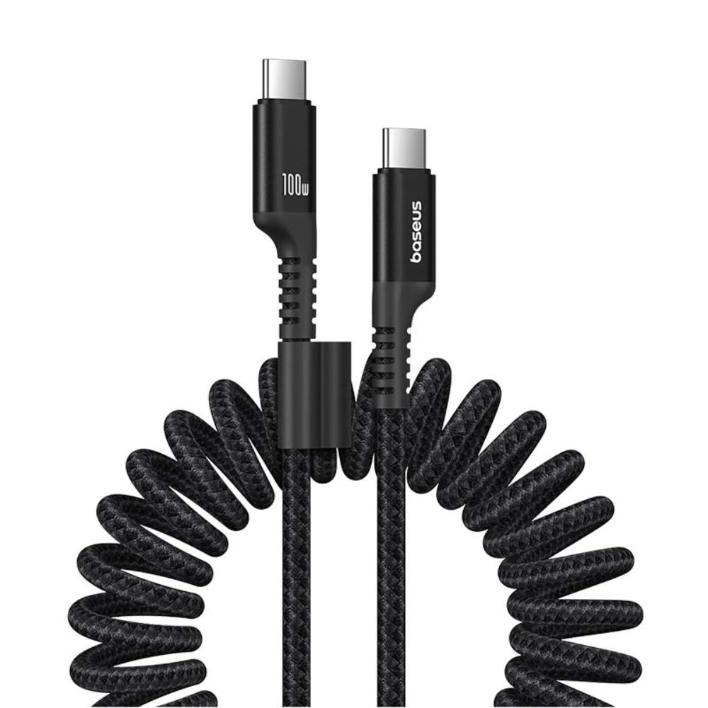 BASEUS KABEL FISH-EYE FAST CHARGING DATA CABLE USB-C TO USB-C 100W 1M CLUSTER CZARNY
