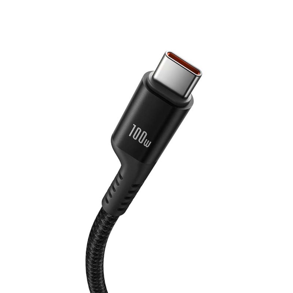 BASEUS KABEL FISH-EYE FAST CHARGING DATA CABLE USB-C TO USB-C 100W 1M CLUSTER CZARNY