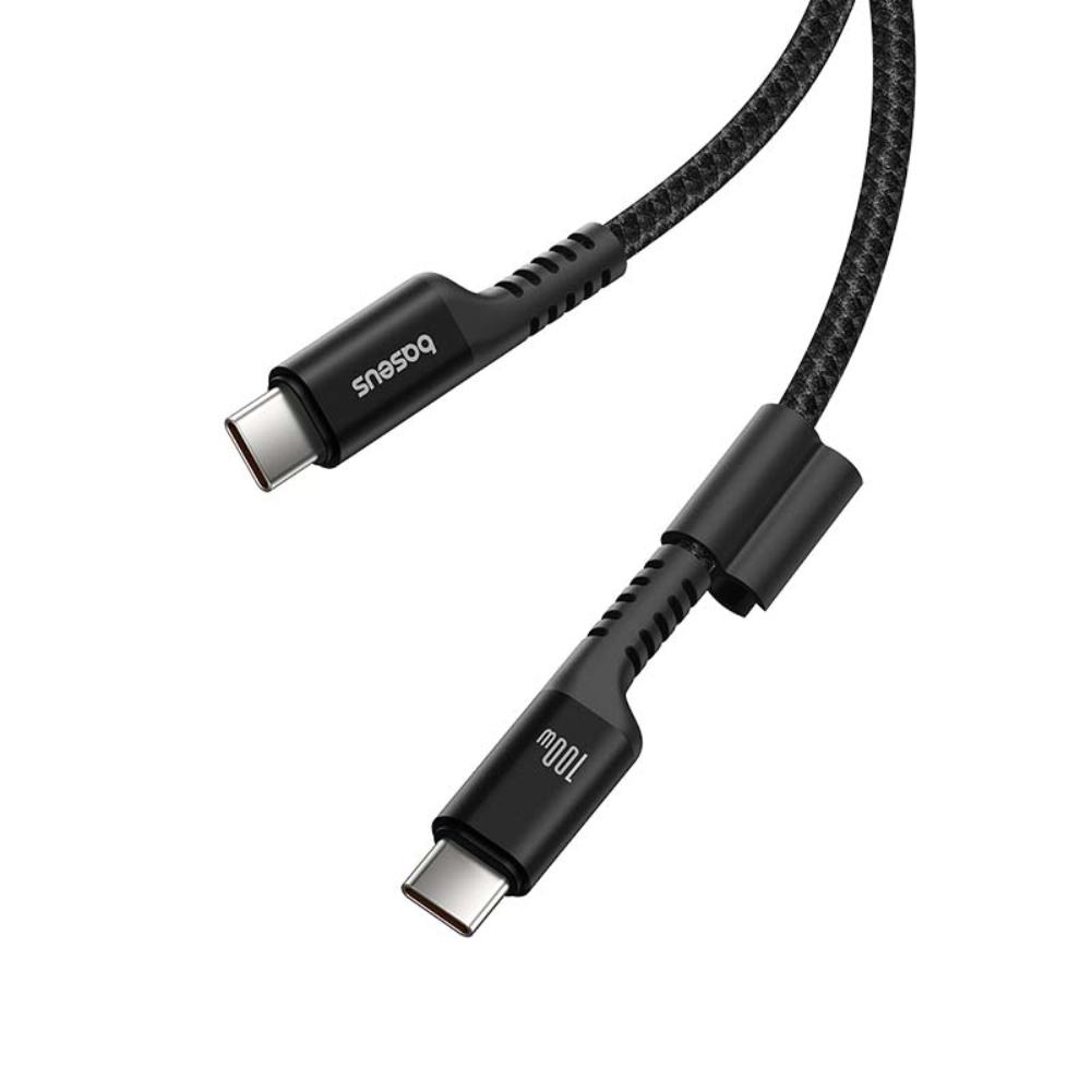 BASEUS KABEL FISH-EYE FAST CHARGING DATA CABLE USB-C TO USB-C 100W 1M CLUSTER CZARNY