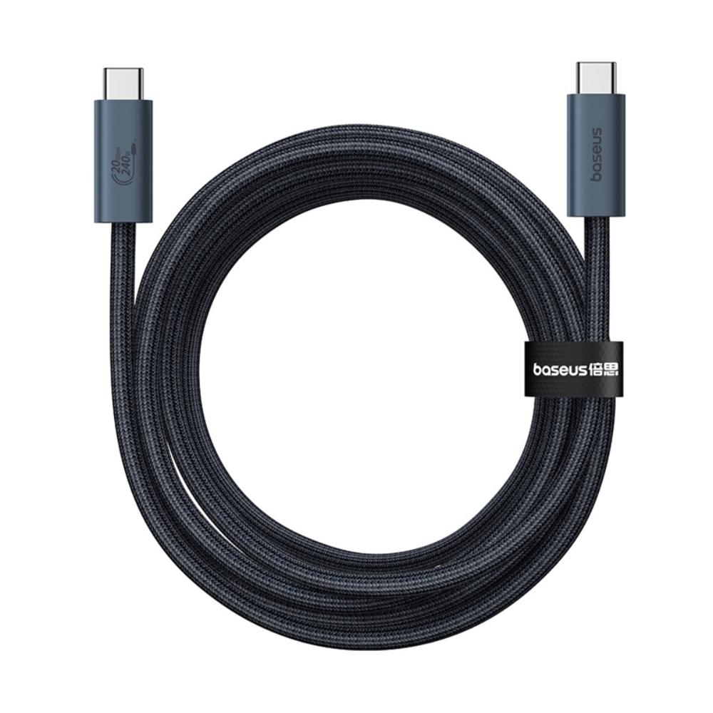 BASEUS KABEL FLASH 2 USB4 FULL-FEATURED CHARGING CABLE USB-C TO USB-C 240W 5.9FT CLUSTER CZARNY