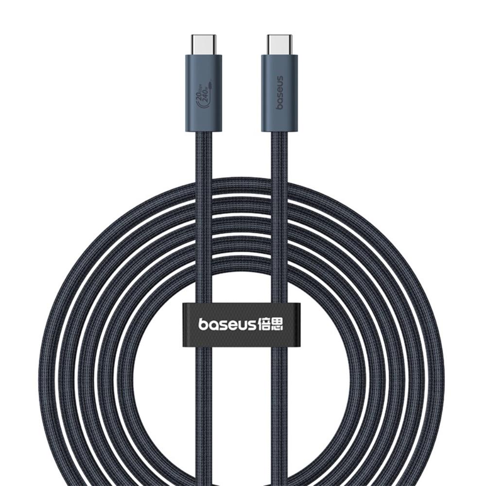 BASEUS KABEL FLASH 2 USB4 FULL-FEATURED CHARGING CABLE USB-C TO USB-C 240W 5.9FT CLUSTER CZARNY