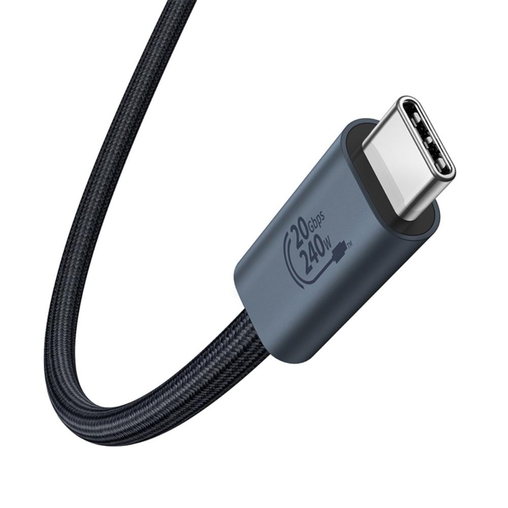 BASEUS KABEL FLASH 2 USB4 FULL-FEATURED CHARGING CABLE USB-C TO USB-C 240W 5.9FT CLUSTER CZARNY