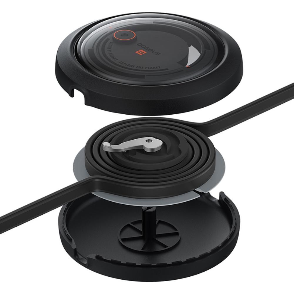 BASEUS KABEL FREE2DRAW RETRACTABLE CRYSTAL FAST CHARGING DATA CABLE USB TO M+L+C 100W 1.1M CLUSTER CZARNY