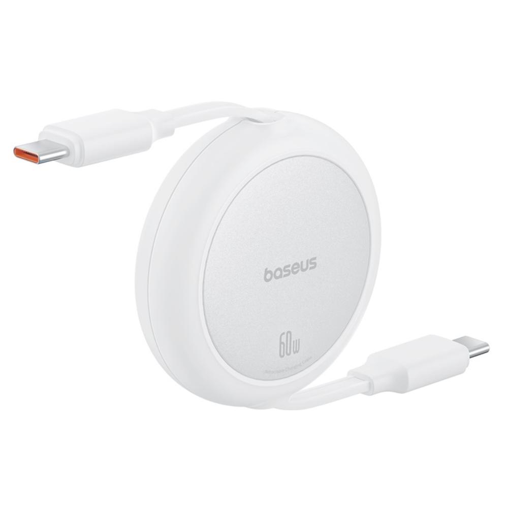 BASEUS KABEL FREE2PULL MINI CHARGING CABLE USB-C TO USB-C 60W 1M BIAŁY