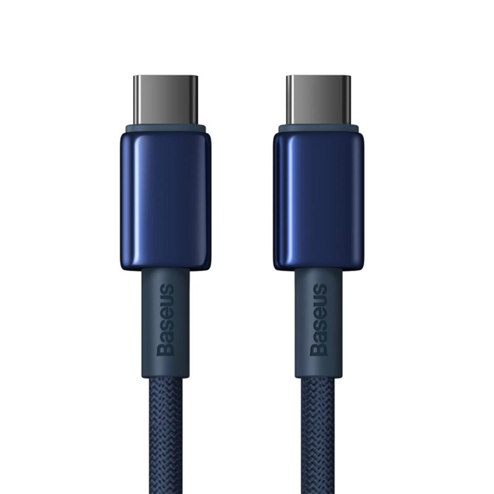 BASEUS KABEL TUNGSTEN GOLD FAST CHARGING DATA CABLE TYPE-C TO TYPE-C 100W 1M NIEBIESKI